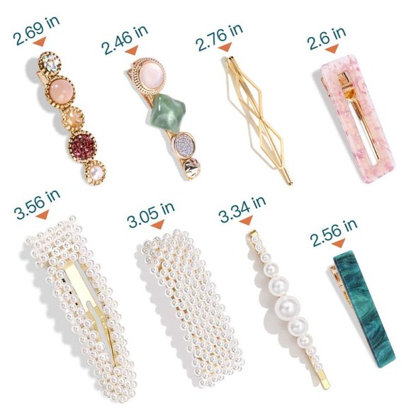 28 PCS Hingwah Pearls and Acrylic Resin Hair Clips, Handmade Hair Barret…